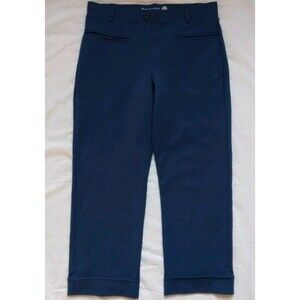 Betabrand Easy Crop Trouser Pants Womens Petite Small Blue Stretch Pull On